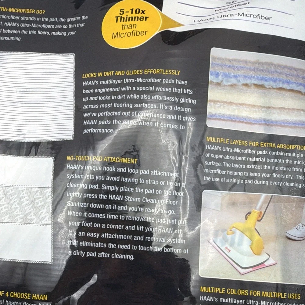 HAAN MF-2P Ultra-Microfiber Steam Mop Pads for FS-20/30/50, 2-Pack